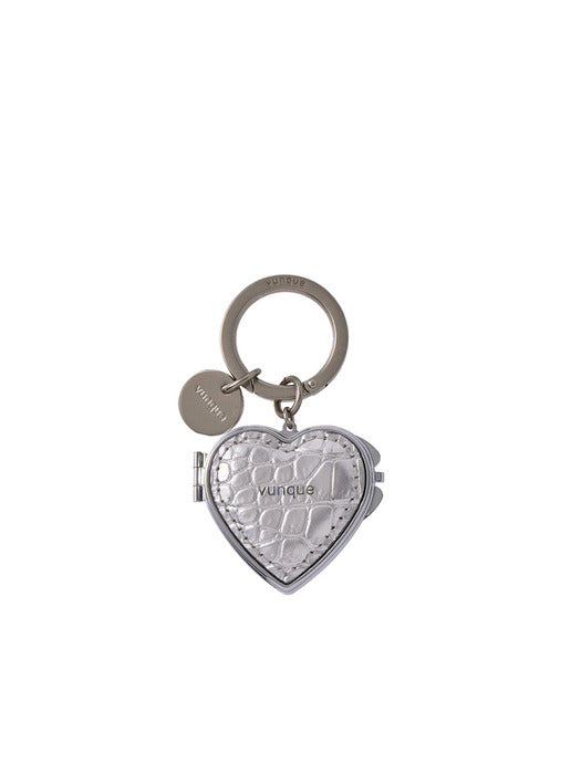 Heart Pocket Mirror Charm (Silver)