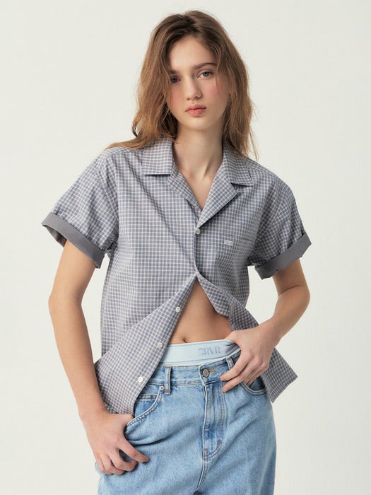 Grove 25Ss Madison Check Shirt (Grey Check)