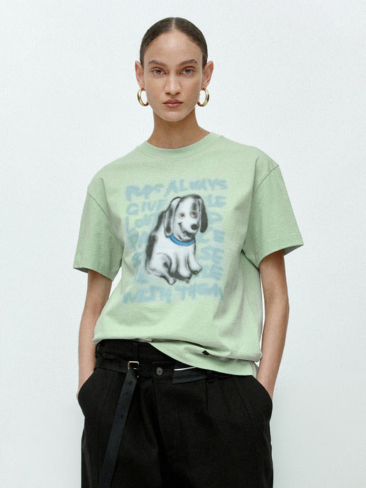 (ESSENTIAL) UNISEX PUPPY T-SHIRT atb1409u(MINT)