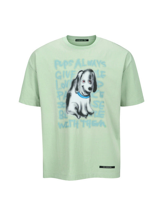 (ESSENTIAL) UNISEX PUPPY T-SHIRT atb1409u(MINT)