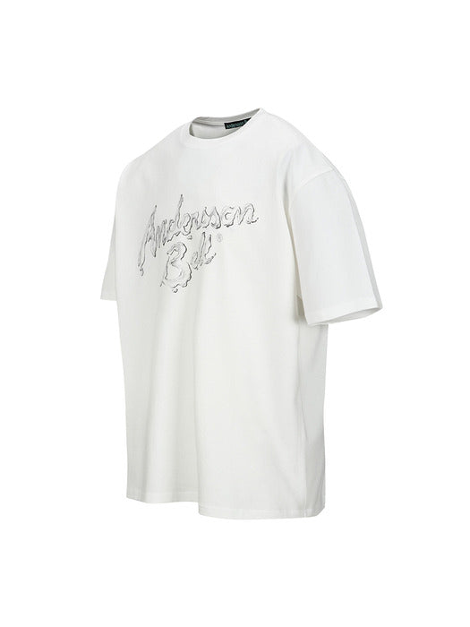(ESSENTIAL) UNISEX LIQUID LOGO T-SHIRT atb1405u(WHITE)