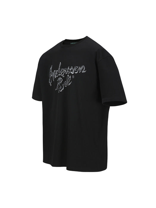 (ESSENTIAL) UNISEX LIQUID LOGO T-SHIRT atb1405u(BLACK)