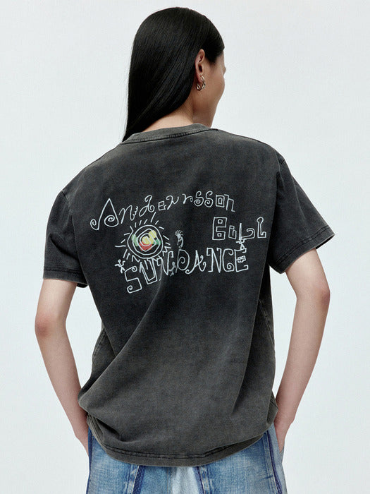(ESSENTIAL) UNISEX PIGMENT SUN DANCE T-SHIRT atb1404u(CHARCOAL)