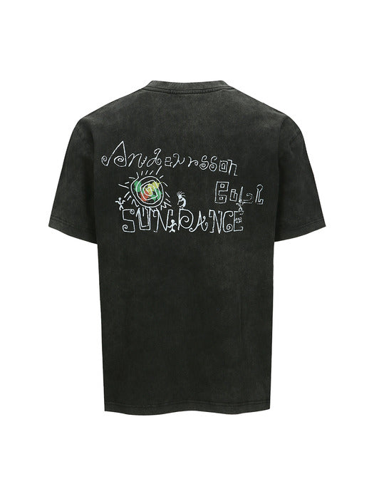 (ESSENTIAL) UNISEX PIGMENT SUN DANCE T-SHIRT atb1404u(CHARCOAL)