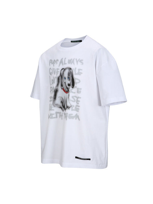[andersson bell] (ESSENTIAL) UNISEX PUPPY T-SHIRT atb1409u(WHITE)