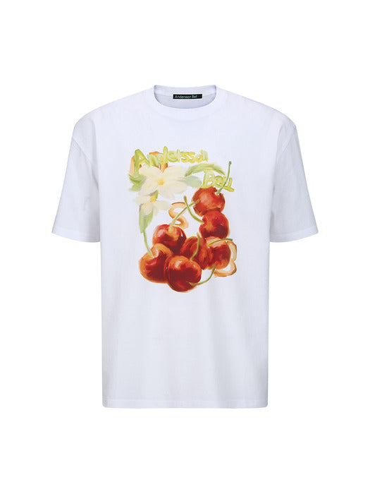 (ESSENTIAL) UNISEX FRUITS T-SHIRT atb1407u(WHITE)