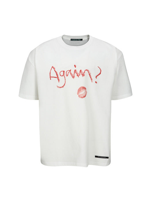 [andersson bell] (ESSENTIAL) UNISEX AGAIN LIP T-SHIRT atb1406u(WHITE)