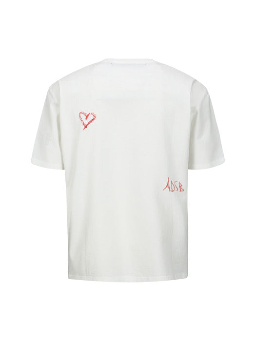 [andersson bell] (ESSENTIAL) UNISEX AGAIN LIP T-SHIRT atb1406u(WHITE)