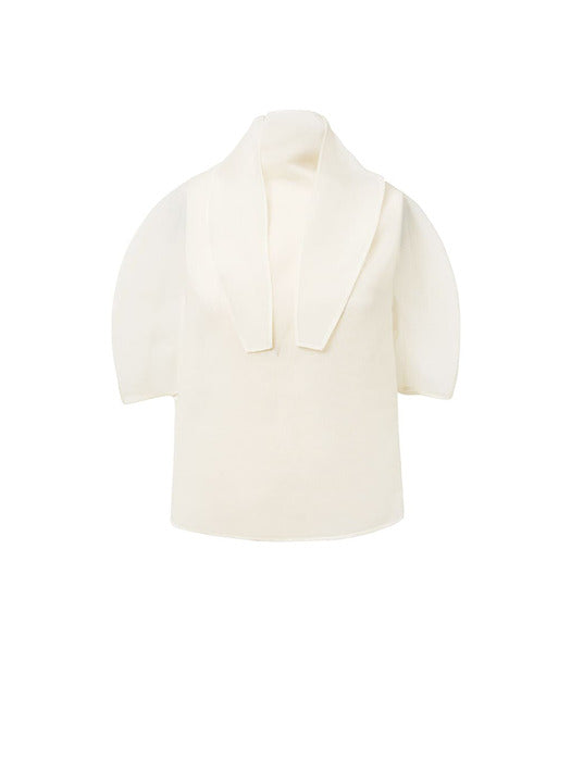 [amomento] KNOTTED COLLAR TOP_IVORY