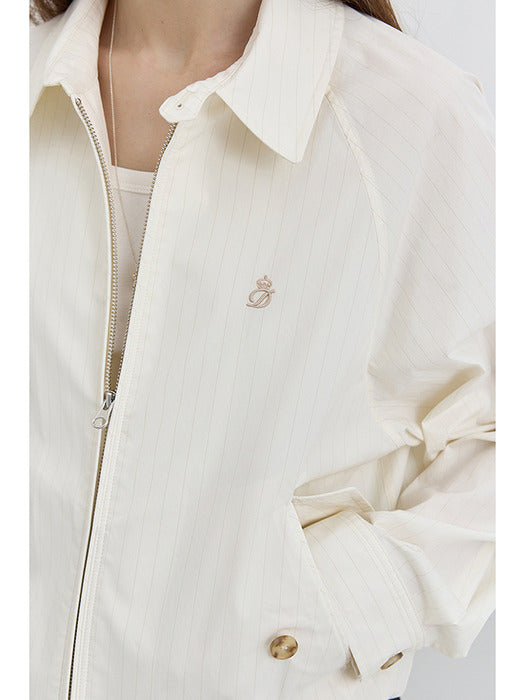 UNISEX SUMMER HARRINGTON JACKET CREAM STRIPE_UDJU5B122CR