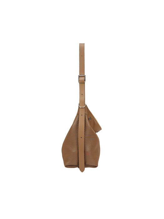 Perfec Button Up Net Hobo S (퍼펙 버튼 업 네트 호보 스몰) Caramel Brown