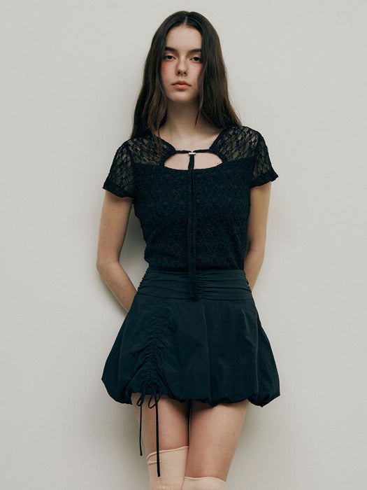 Raive Shirred Mini Skirt