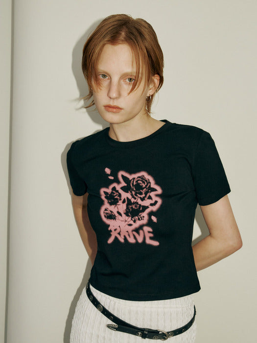 Raive Blur Rose Graphic T-shirt