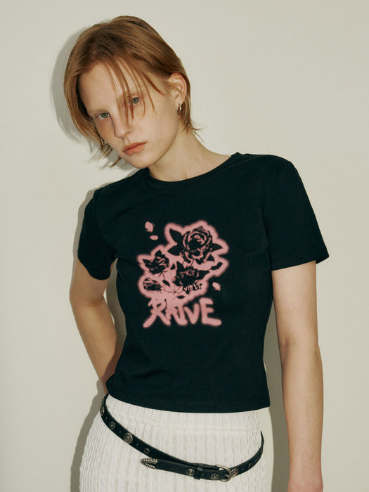 Raive Blur Rose Graphic T-shirt