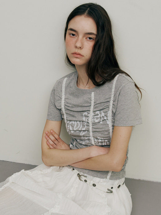 Raive Shirring Lace T-Shirt