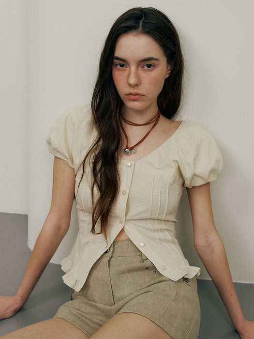 Raive Pintuck V-neck Blouse