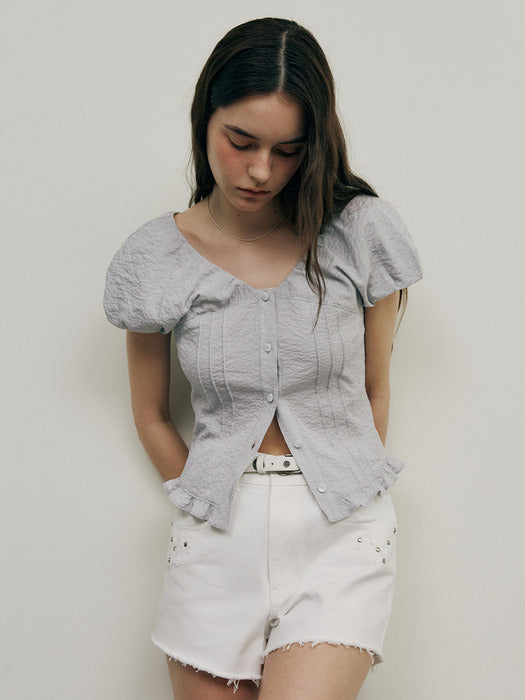 Raive Pintuck V-neck Blouse