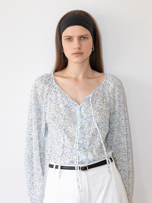 Loeuvre Shirring See-through Blouse