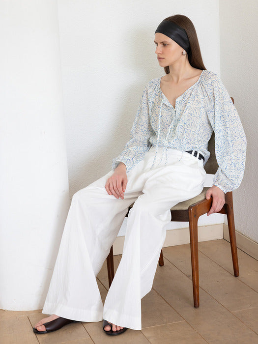 Loeuvre Shirring See-through Blouse