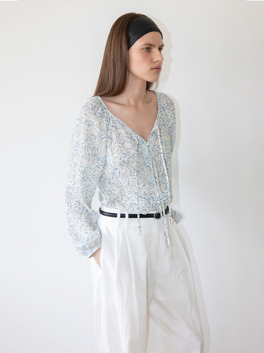 Loeuvre Shirring See-through Blouse