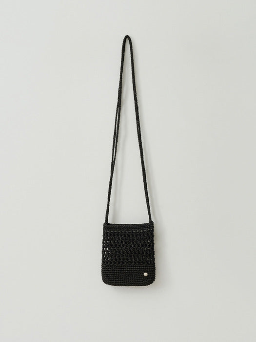 mini mesh knit bag (black)