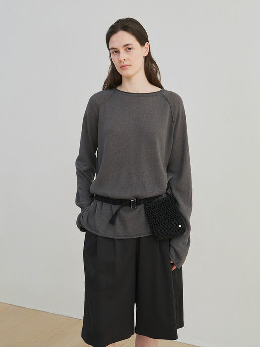 mini mesh knit bag (black)