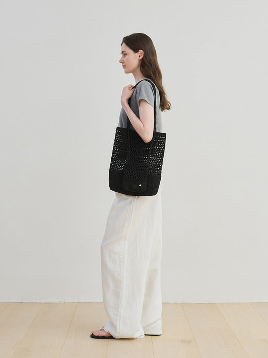mesh knit bag (black)