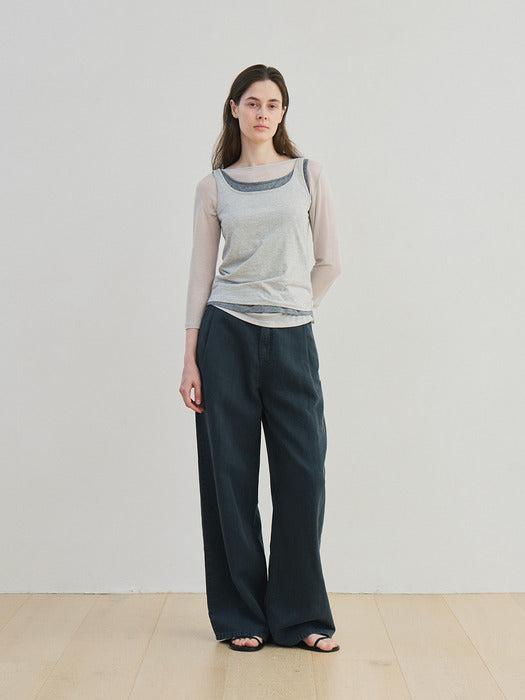 stripe sleeveless (light gray)