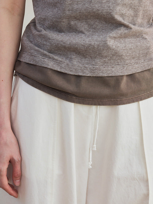 [moia] stripe sleeveless (brown)