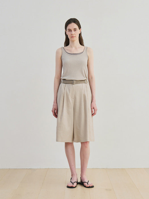 [moia] sleeveless t-shirt (beige)