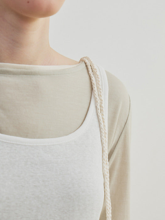 [moia] sleeveless t-shirt (white)