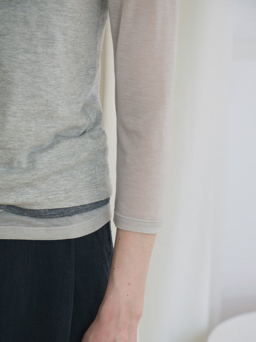 [moia] tencel t-shirt (light gray)