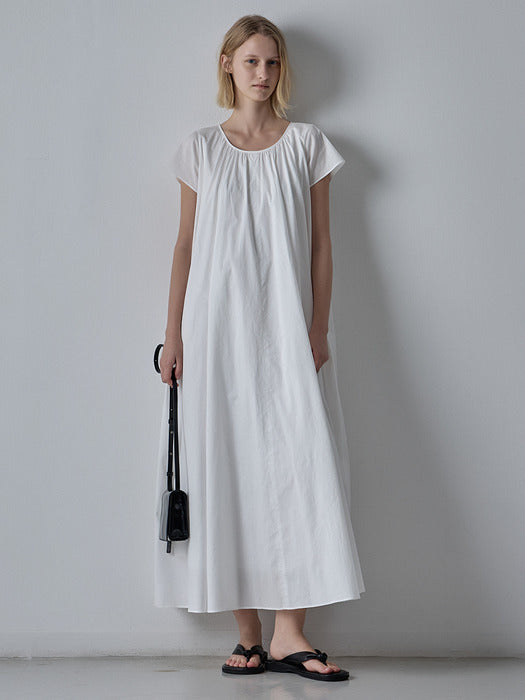 Facade Pattern Breeze Cotton Dress white