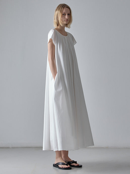 Facade Pattern Breeze Cotton Dress white
