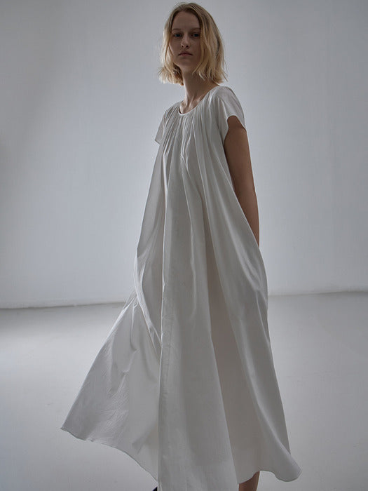 Facade Pattern Breeze Cotton Dress white