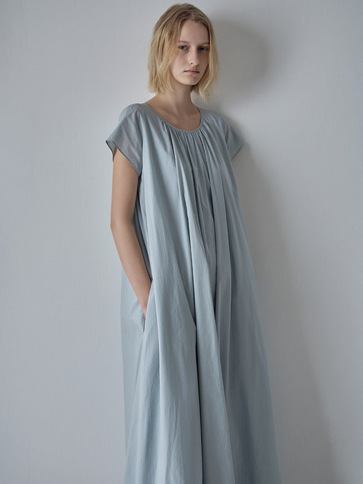 Facade Pattern Breeze Cotton Dress sky