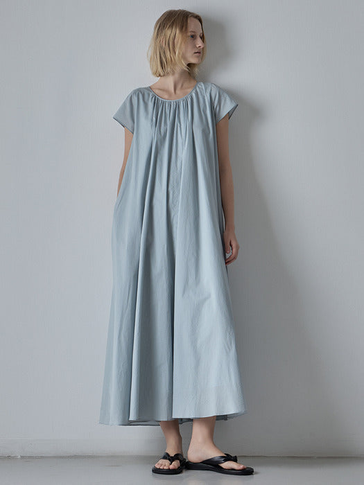 Facade Pattern Breeze Cotton Dress sky