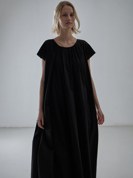 Facade Pattern Breeze Cotton Dress black