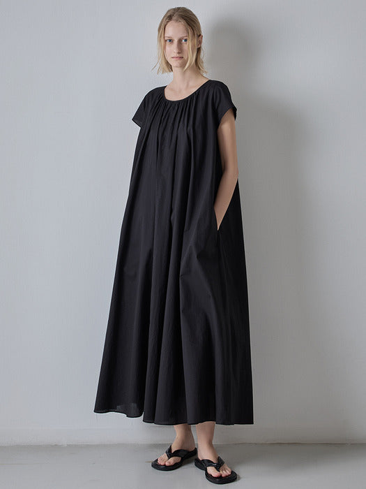 Facade Pattern Breeze Cotton Dress black
