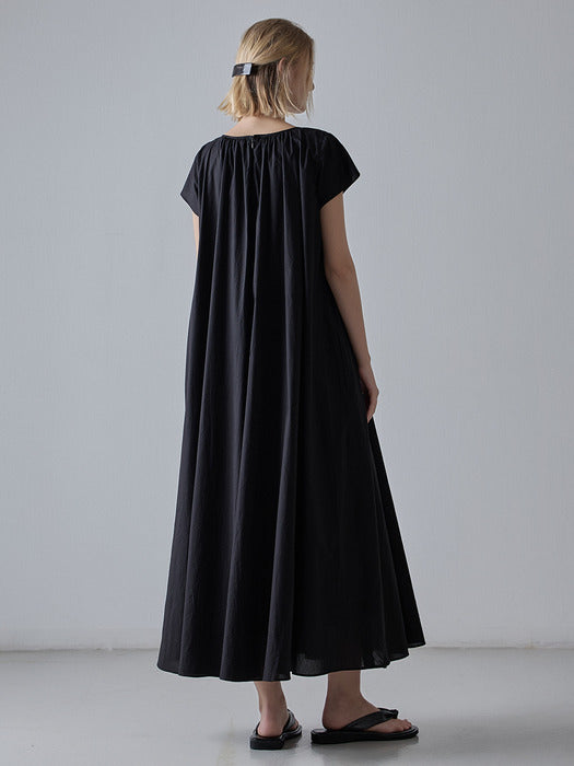 Facade Pattern Breeze Cotton Dress black