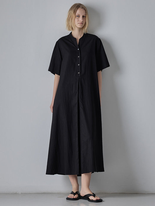 Facade Pattern Relaxed A-Line Dress black