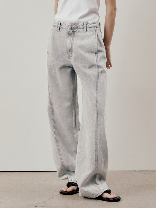 Curved Denim Light Grey