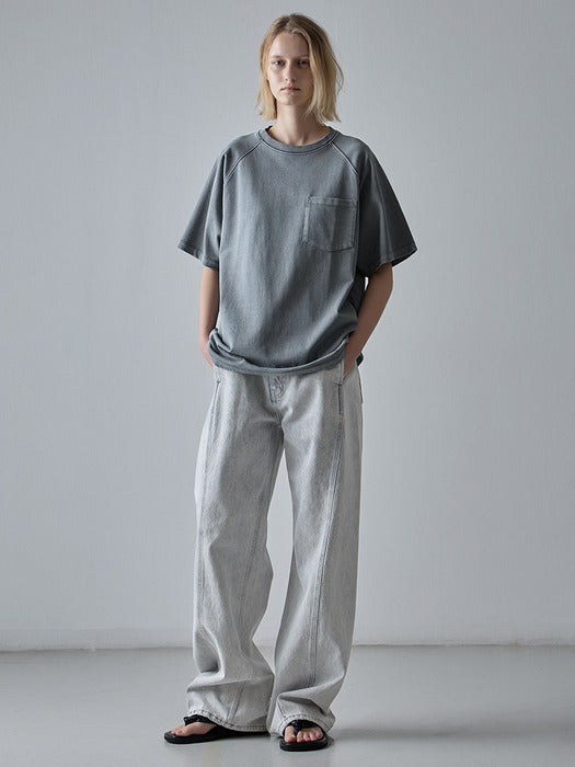 Curved Denim Light Grey