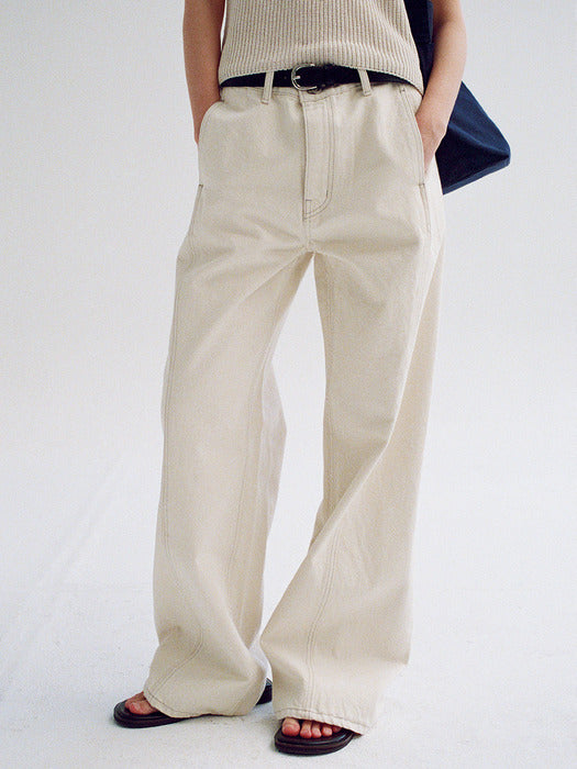 Curved Denim Ecru