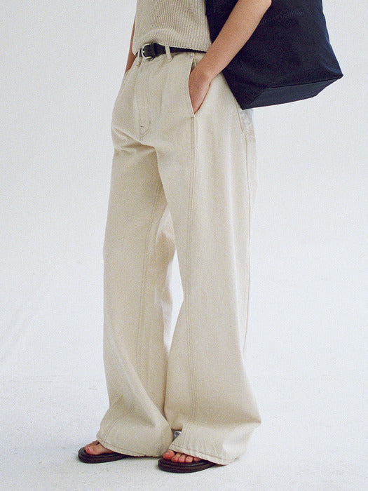Curved Denim Ecru