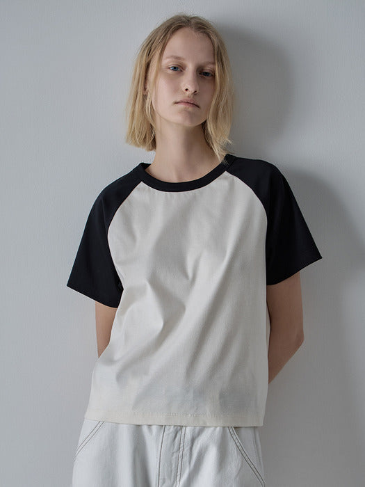 Facade Pattern Raglan Crop T-shirt