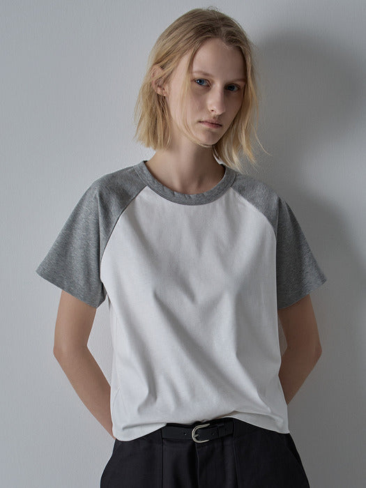 [facade pattern] Reglan Crop Tee_3color
