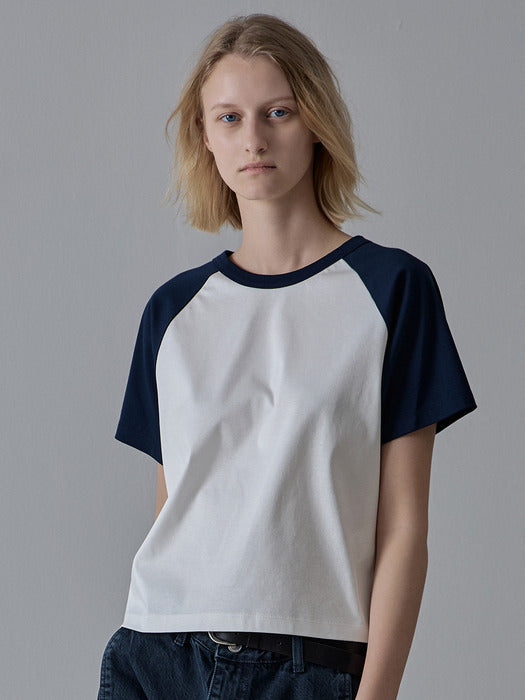 [facade pattern] Reglan Crop Tee_3color