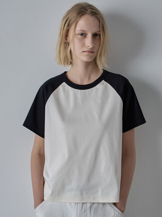 [facade pattern] Reglan Crop Tee_3color