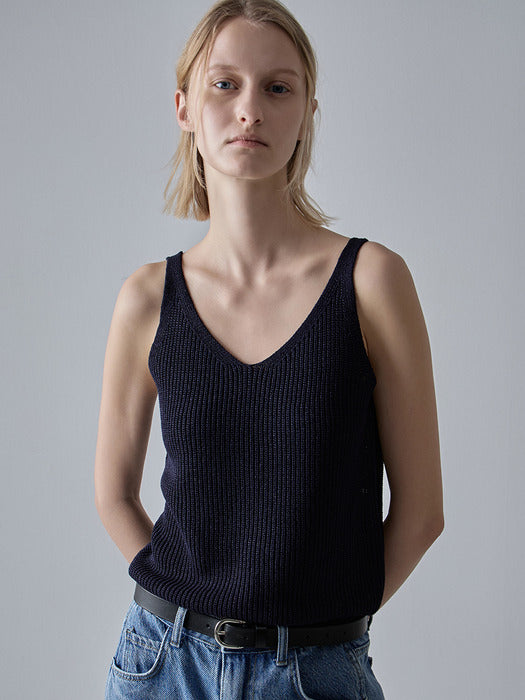 [facade pattern] Paper Sleeveless Knit_3color
